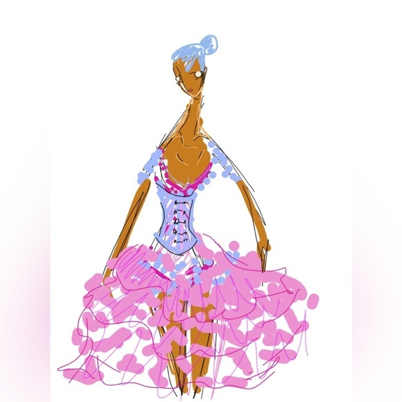 HANDCRAFTED digital art by me with an iPad digital sketch, fashion sketch - Picture 1 of 6